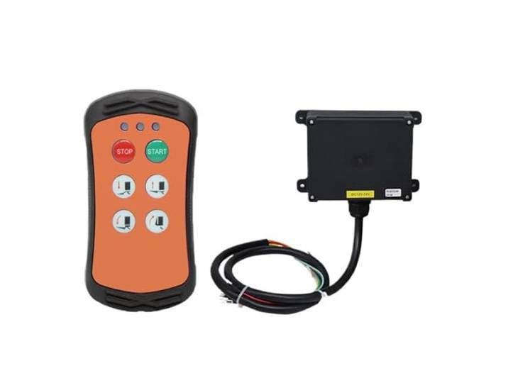 Kran Druckknopfschalter 4 Tasten Drahtlose Industrielle Kran Fernbedienung Hydraulische Lkw Controller Heckklappe Radio Fernbedienung(Orange,1T 1R_DC 12-24V)