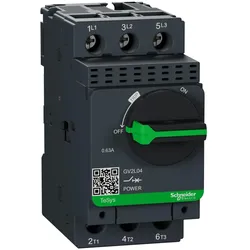 Schneider Electric GV2L04 Motorschutzschalter, 3p, 0,63A, magnetischer Auslöser, Drehantrieb