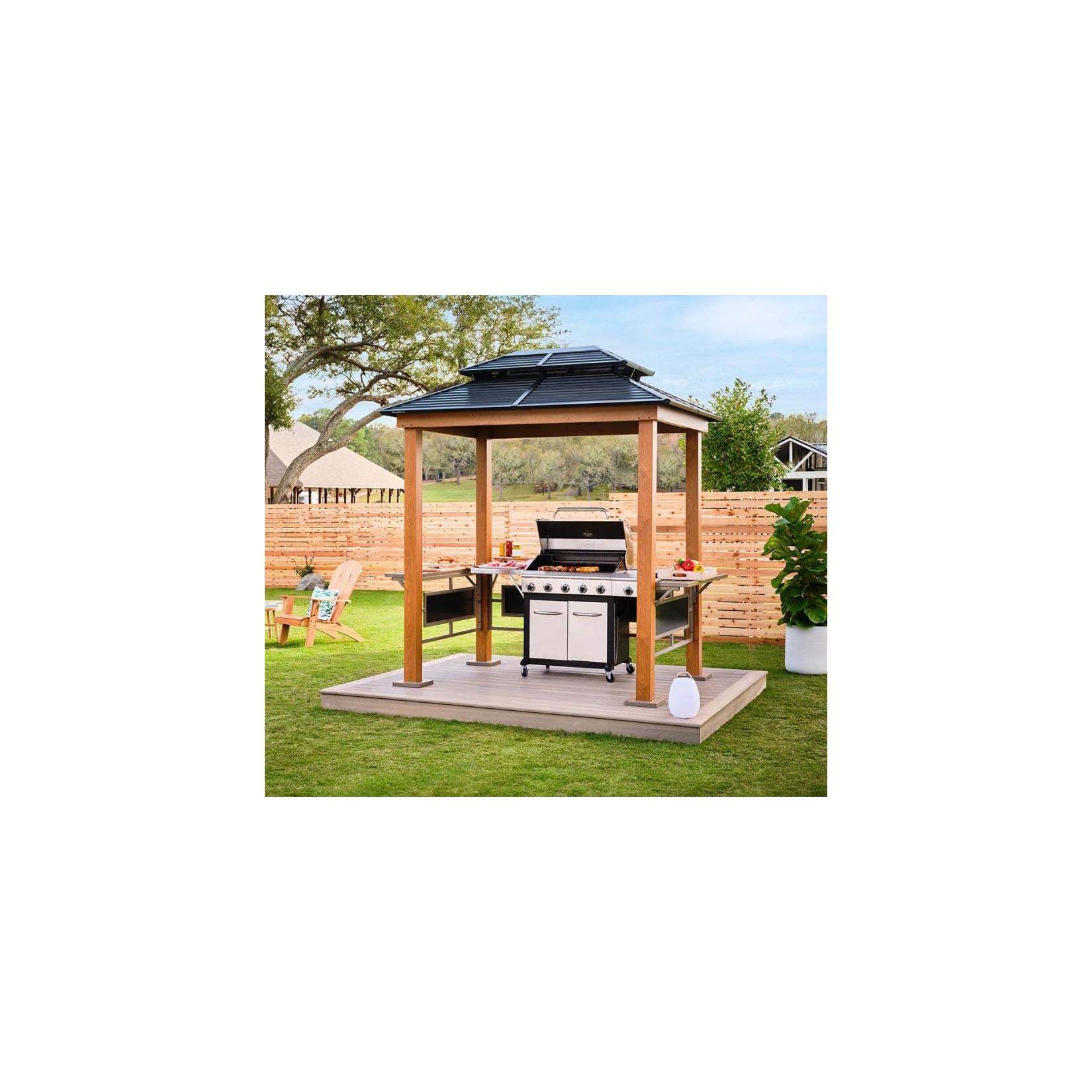Sojag Pavillon BBQ Maui Holzoptik 158x249x278cm