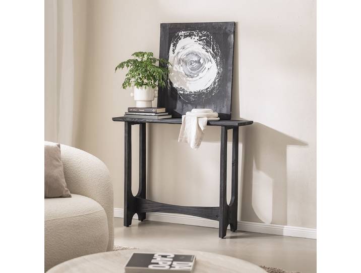 Console en bois massif 100 x 80 x 30cm Noir