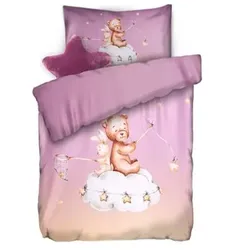 JERYMOOD Kinderbettwäsche Tier-/Stern-Design Mikrofaser Jersey Einzelbett, 2tlg.