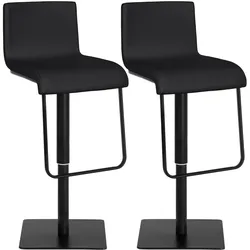 CLP 2er Set Barhocker Limon Kunstleder schwarz - Farbe: schwarz, Gestellfarbe: schwarz