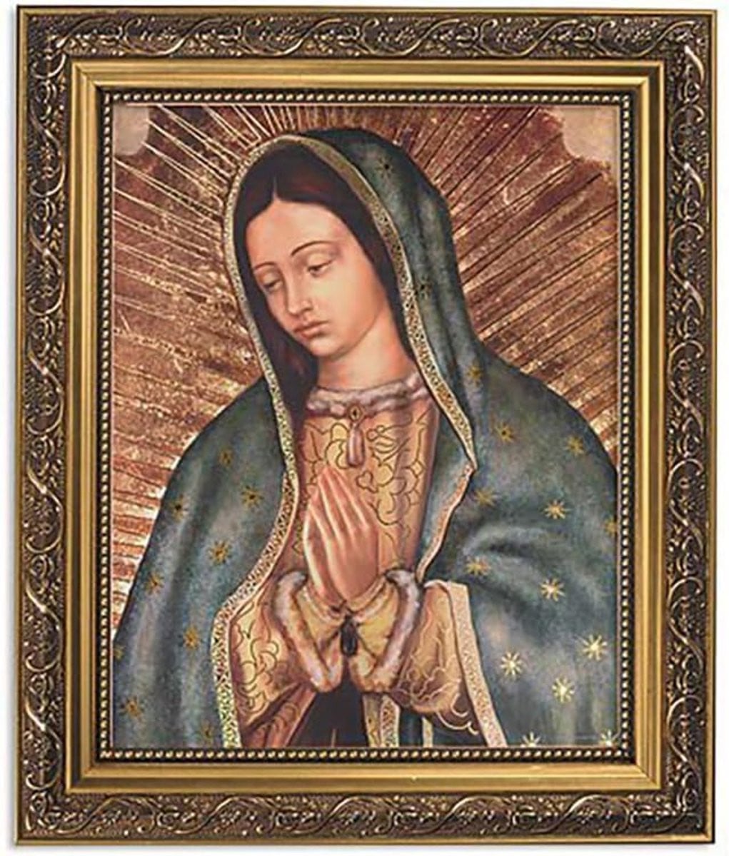 Ingelijste Religieuze Kunst Wanddecoratie Goud 28 x 33 cm