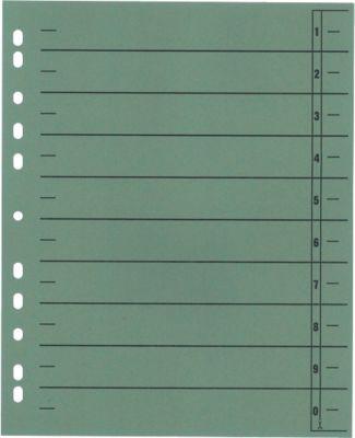 Schäfer Shop Select Trennblätter, mit Taben, DIN A4- Format, Linienaufdruck, Universallochung, 100 Stück, grün