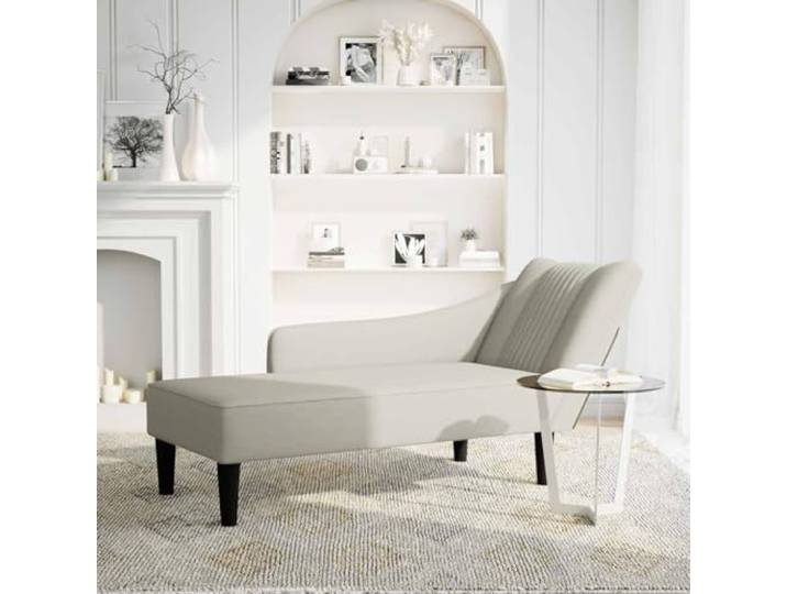 NLQMSU Langer Sessel mit Armlehne, gerade, cremefarben, Samt Hochelastischer Schaumstoff, gemütliche Ecke, Freizeitbereich, Zuhause oder Büro, Bügeln von Falten