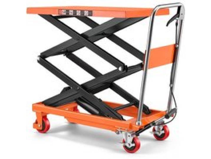 VEVOR Hydraulischer Hubtischwagen 150kg Belastbare Hebebühne 1260mm Hubhöhe, Scherenhubtisch zum Transport für Werkstatt & Lager, Stahlkonstruktion, Doppelschere, mit 4 Rädern Fußpedal & Klappgriff