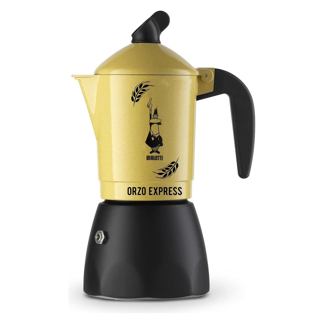 Bialetti Orzo Express - Mokka-Kanne - Aluminium - Schwarz - Aluminium - 4 Tassen - Orzo E (4 Tassen) (0002334)