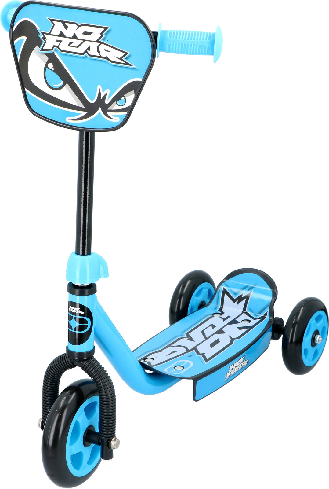 No Fear kinderloopfiets en scooter voor jongens en meisjes met 3 wielen, blauw