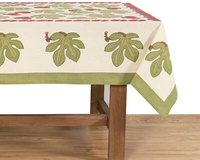 Couleur Nature Fig Red/ Green Square Tablecloth