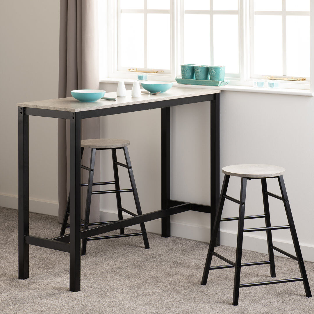 Trent Austin Design Alayna Bar Set Concrete Effect 90cm H X 40cm D X 120cm L