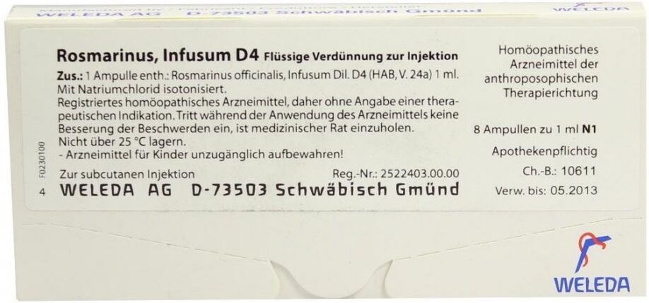 Weleda Rosmarinus D4 Ampullen