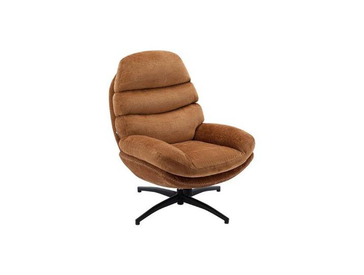 Fauteuil pivotant en tissu terracotta LIZUTA