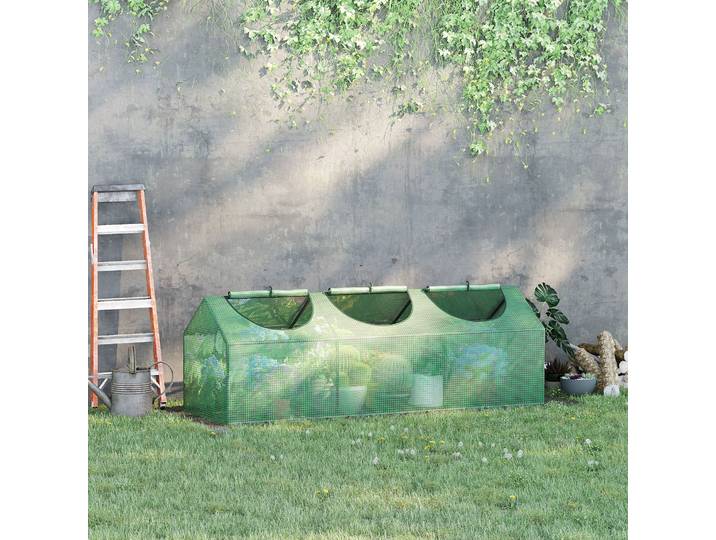 Outsunny Mini Serre PE 140g/m² 180x60x60cm Vert Foncé