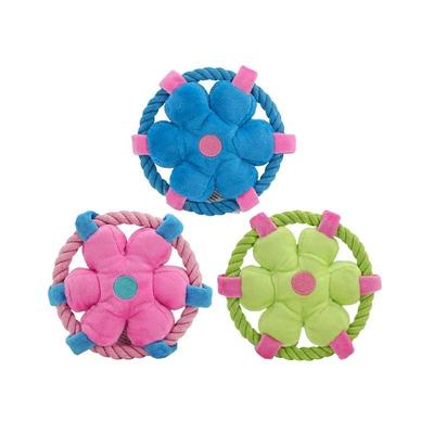 Interactive Rope Fetch Toy Heavy Duty Dental Chew & Molar Training Tool For Active Dogs pink