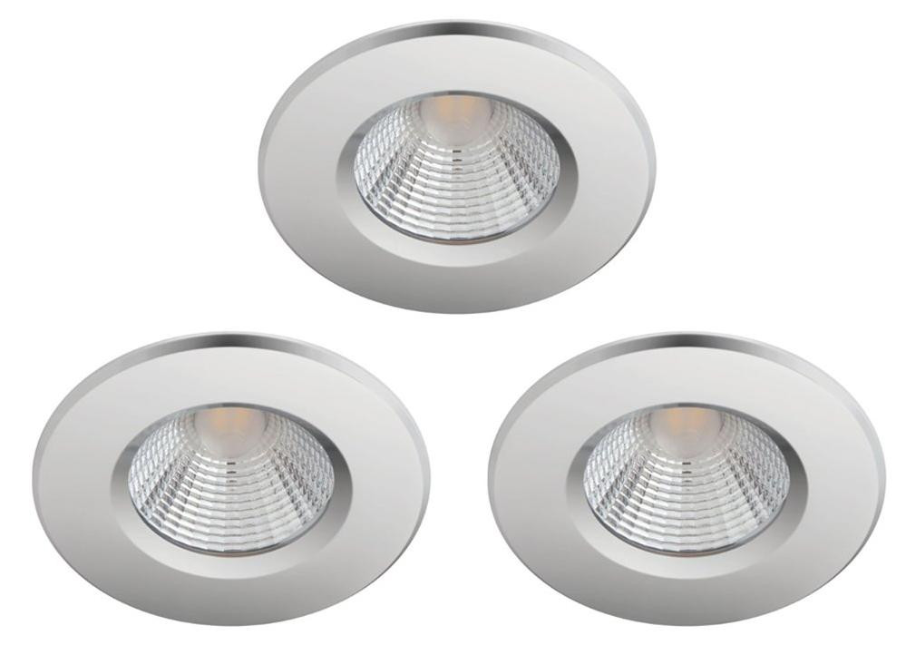 Philips Dive set van 3 LED inbouwspots, Chroom, Warm wit 2700K, 8,5 cm