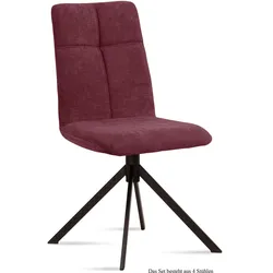 ESSZIMMERSTUHL (4er-Set) Drona 47x92x60 Schwarz/Marsala