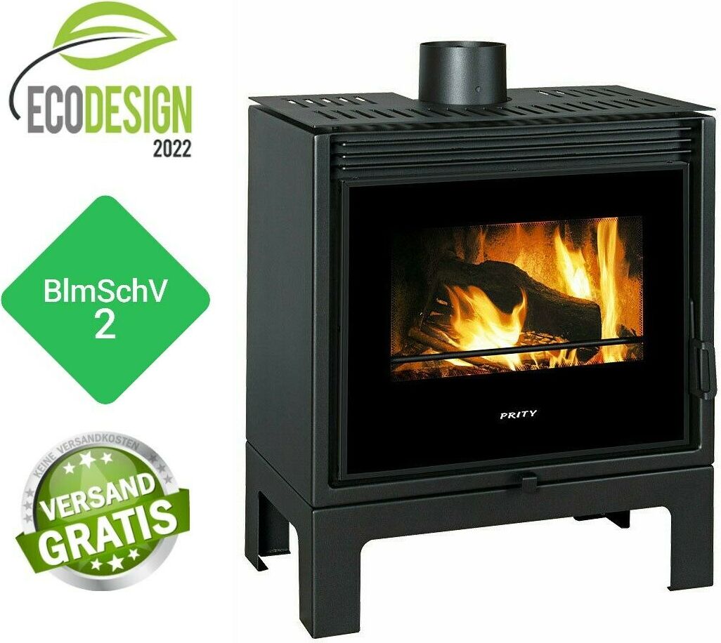 - Kaminofen Hölzerner Kamin Panorama Prity PM-TV SL - 13 kW