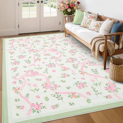 Garvee Floral Bow Pattern Area Rug