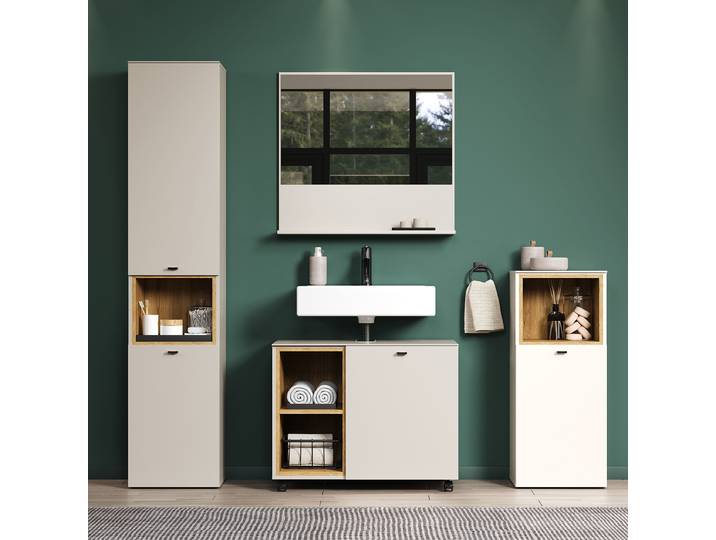 Badset Sao Paulo 4-teilig 180 x 186 x 42cm Holz/Beige