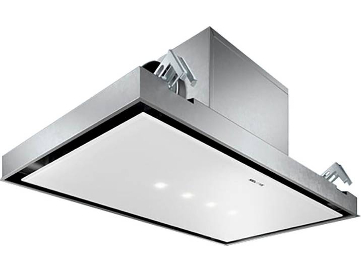 SIEMENS Deckenhaube LR97CBS20 , Energieeffizienz: A, silber (weiß), B:90cm H:29,9cm T:50cm, Dunstabzugshauben, Leiser & starker iQdrive-Motor & automatische Filter-Erinnerung, Deckenhaube