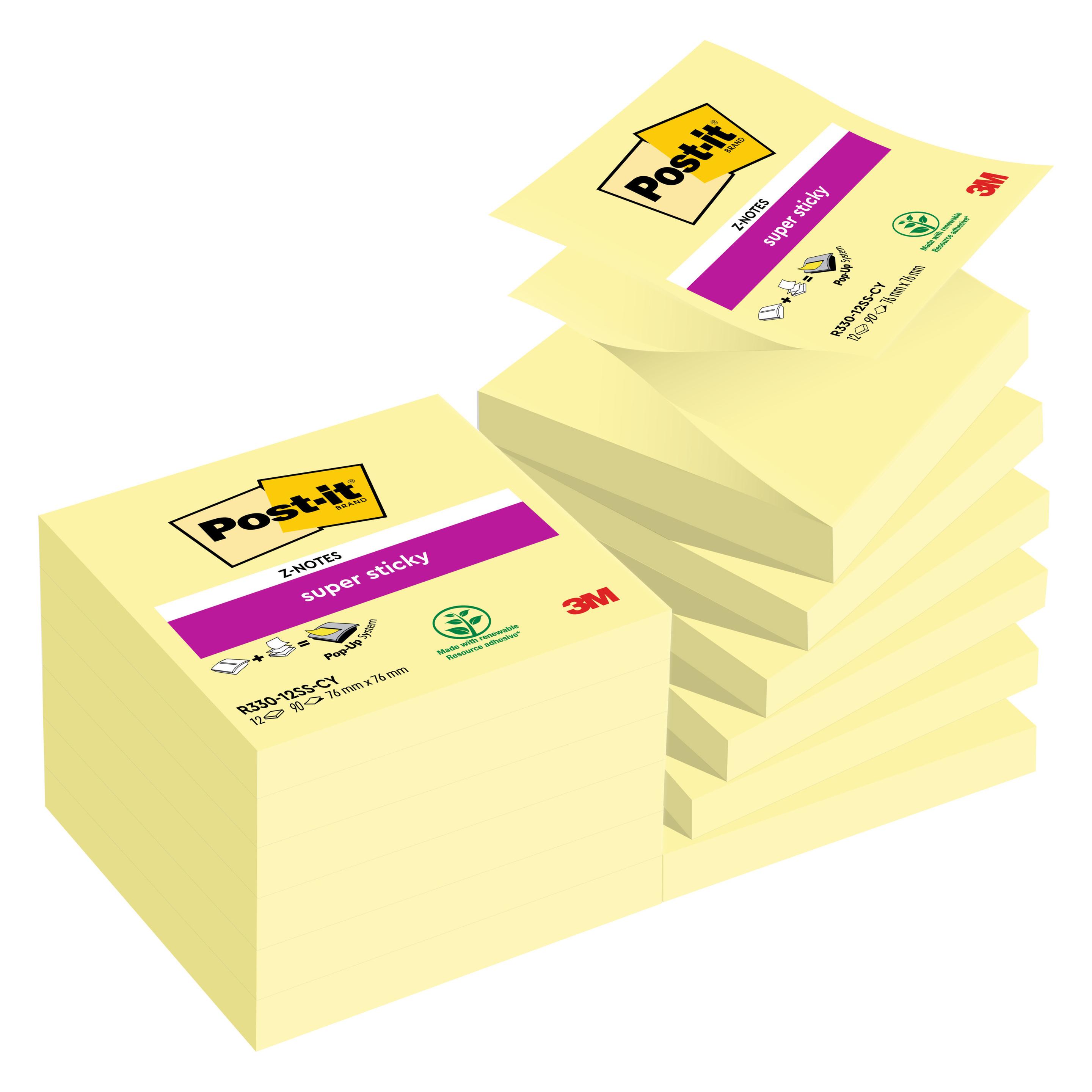 Post-it Super Sticky Z-Notes (76 x 76 mm) (R-33012SY)