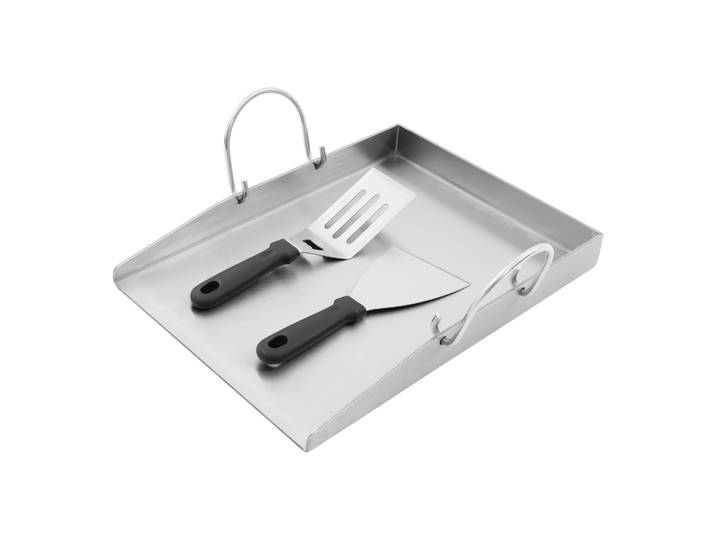 Plaque de barbecue plaque de gril avec poignées en acier inoxydable pour grilles à gaz et grilles à charbon de bois 170 ℃ /338 ℉ Tolérance