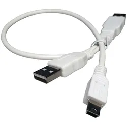 USB 2.0 A doppelt zu USB mini weiß, einzeln