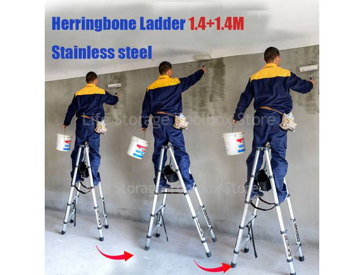 Échelle pliante échelles en acier inoxydable échelle de maison pliable échafaudage escaliers échelles légères 4 marches Mini échelle
