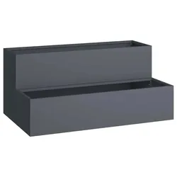 Helloshop26 - Moderner Gartenpflanzkasten 100 x 60 x 45 cm wetterfest minimalistisches Design anthrazitfarbenes Metall