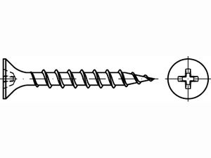 REYHER 89150 Stahl CE phosphatiert Schnellbauschrauben CE mit Trompetenkopf m. Grobgew. Kreuzschlitz -H 891500040400390