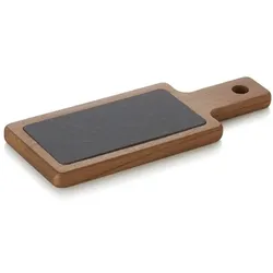 WAS Germany Servierbrett Slate & Serve, 30 x 12 x 1,5 cm, Akazienholz, Schiefer