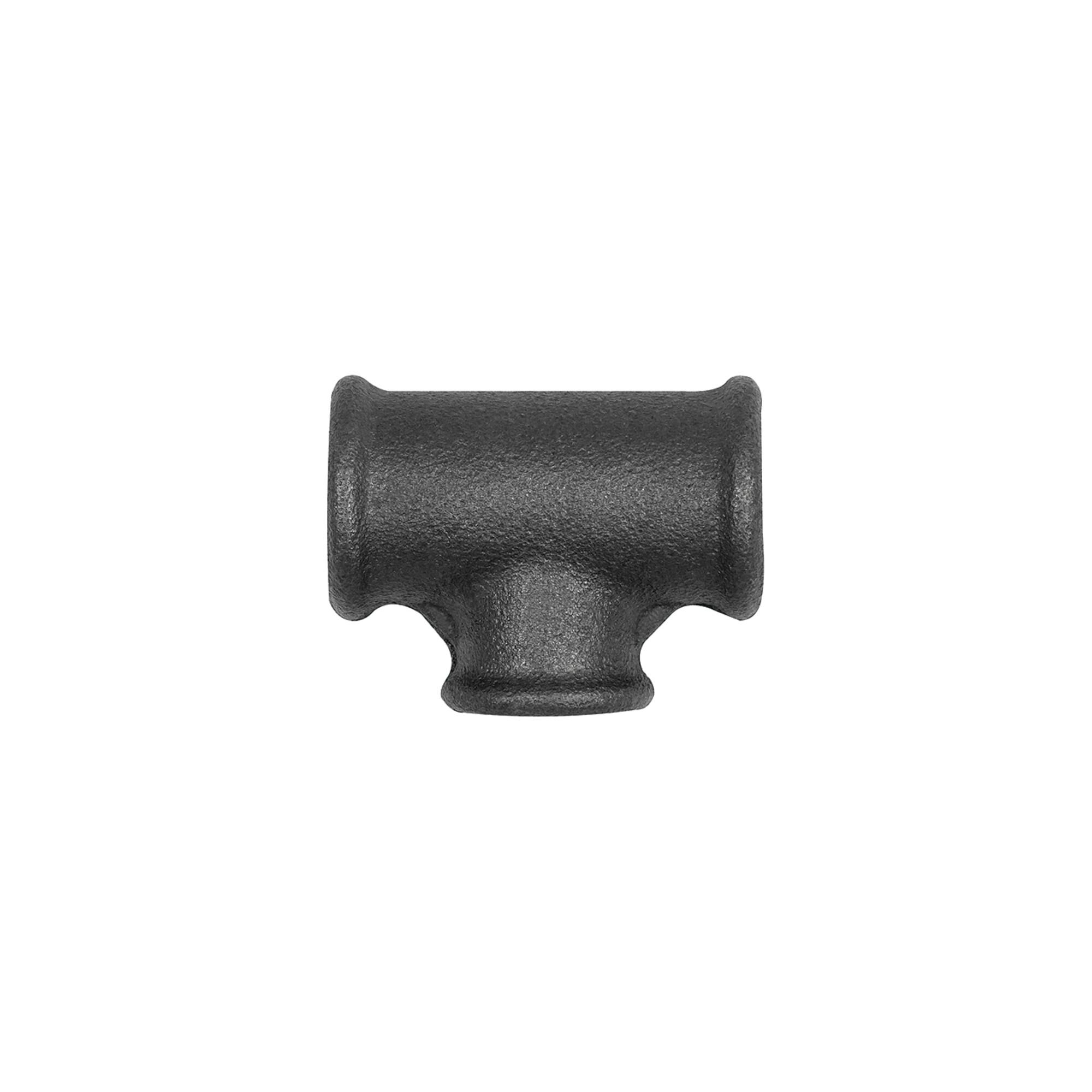 Riegler T-Stück 130, red., Rp 1/2, Rp 3/8, Rp 1/2, Temperguss schwarz (TFT 130-1238-S)