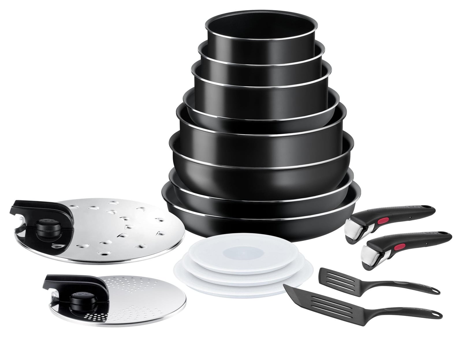 Tefal Ingenio L1599702 Mixset kookset, Zwart, Aluminium met Titanium coating en temperatuurindicator