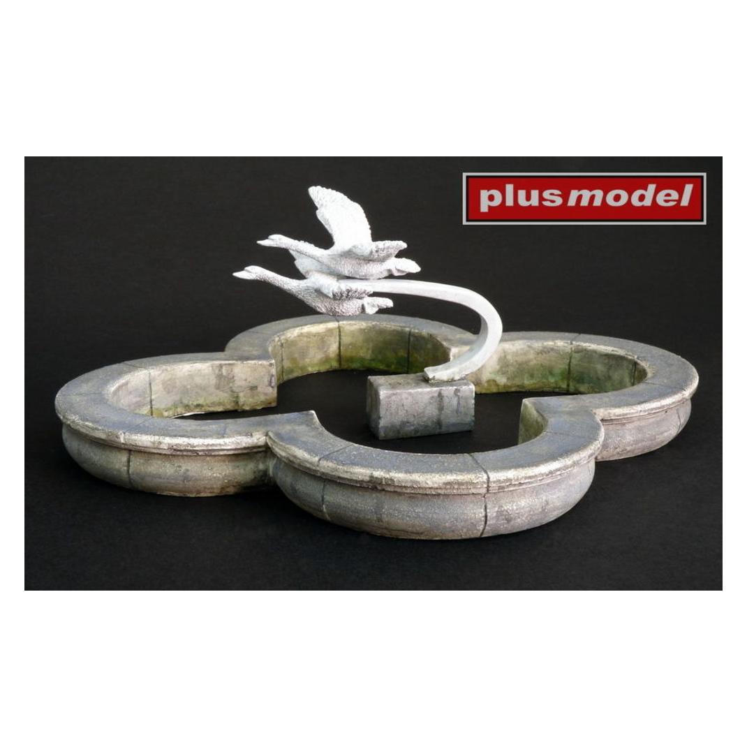 Plus Model Park fountain with swans (23799760)
