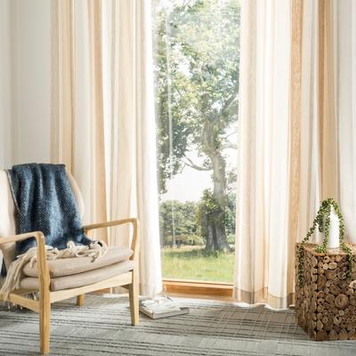 "SAFAVIEH Vari Linen Home Accent, Natural - 96"" L x 52"" W"