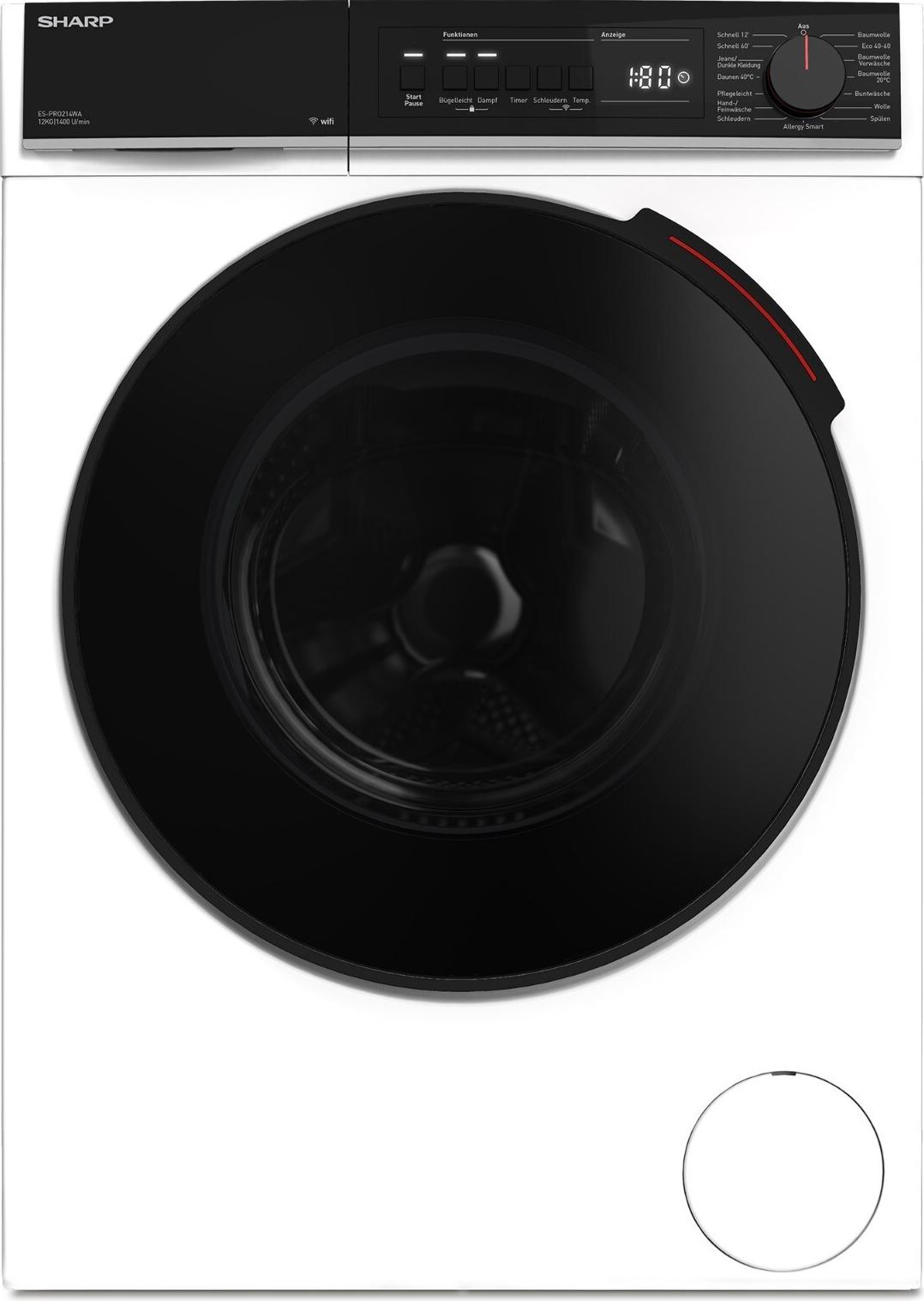 Sharp ES-PRO214WA-DE Waschmaschine 12kg WIFI VeeZyApp AquaStop AllergySmart