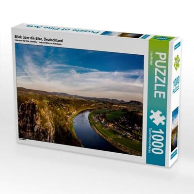 CALVENDO Puzzle Blick über die Elbe, Deutschland | 1000 Teile Lege-Größe 64x48cm Foto-Puzzle für glückliche Stunden