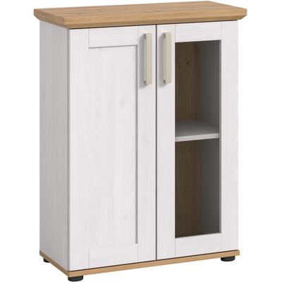 Vitrine HOME AFFAIRE "Cosenza, Höhe 80 cm, 2 Türen, 2Fächer", transparent (weiß), B:64cm H:88cm T:37cm, FSC-zertifizierter Holzwerkstoff, Schränke, Vitrine, Vitrine, Höhe 88 cm, Wohnzimmer, Esszimmer