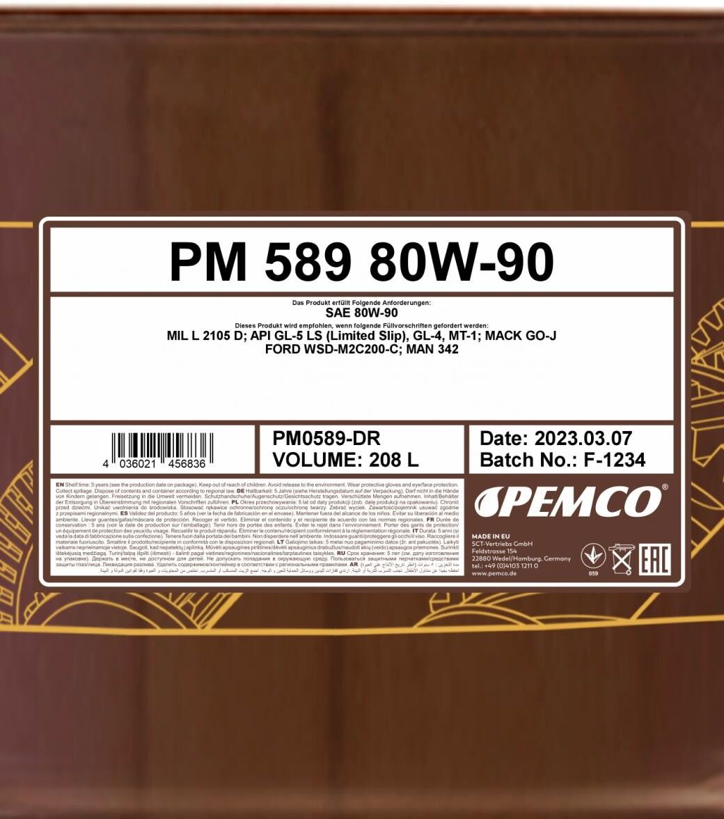 PEMCO PM0589-DR Schaltgetriebeöl (MTF)