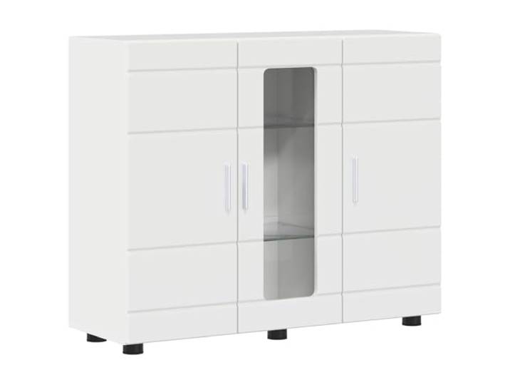 Makastle Sideboard Hochglanz Weiß Holzwerkstoff 88,5x30,5x73 cm