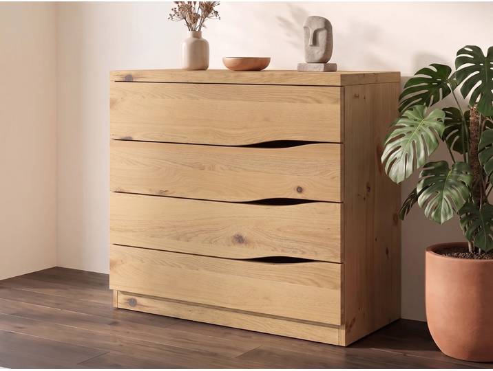 Wildeichenkommode Hell „Astrid“ 100 cm Massivholz Wildeiche Hell