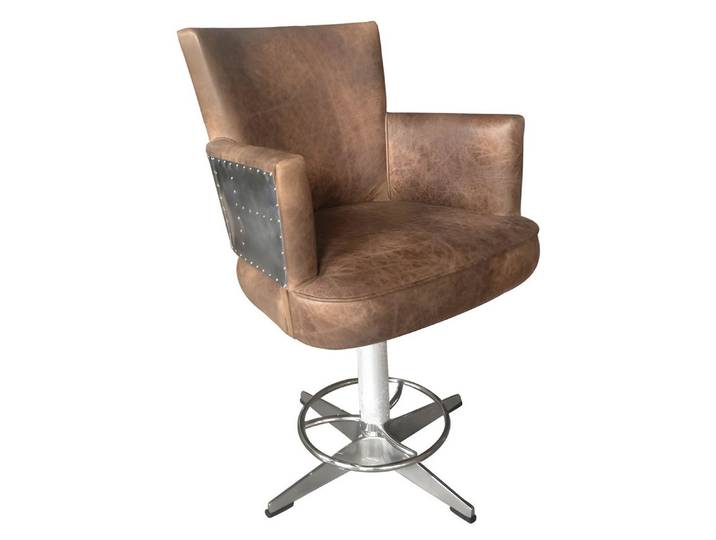 Xlmoebel Sessel Friseurstuhl Vintage von XLMOEBEL in Braun mit Lederpolsterung (1-St., Friseurstuhl Vintage), Made in Europa