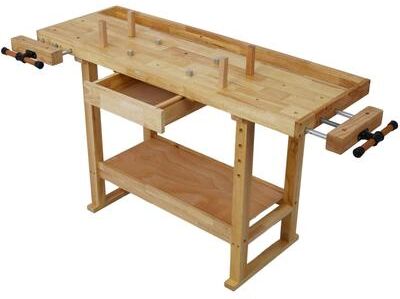 CARMORICO 60-Inch Wood Workbench for Garage Workshop, and Home