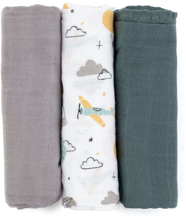 Petite&Mars Moussy couches lavables Grey Planes 68 x 68 cm 3 pcs