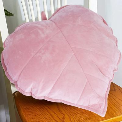 Uplift Essentials 3D Leaf Throw Pillow Decorative Soft Plush Plant Shaped Cushion And Backrest pink