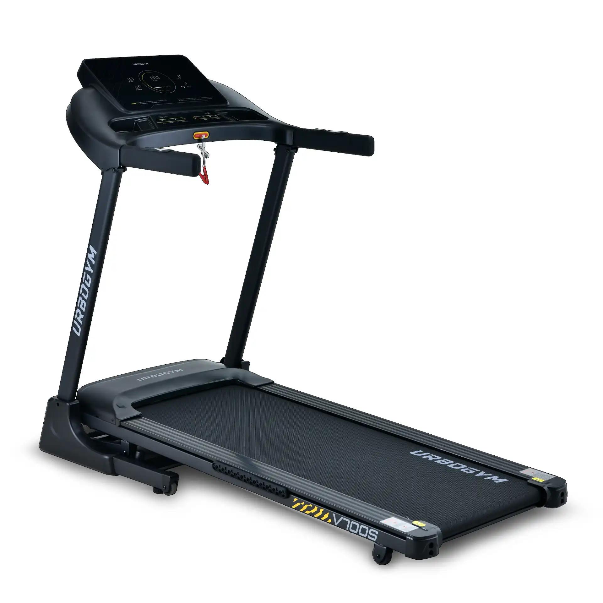 URBOGYM V700S Laufband - 18 km/h, automatische Steigung mit 18 Stufen, Lauffläche 50 × 130 cm, bis 140 kg, klappbar, FITSHOW