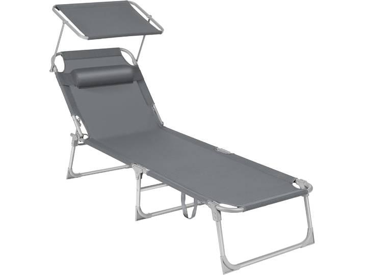 Sonnenliege klappbar 150kg dunkelgrau Stahl