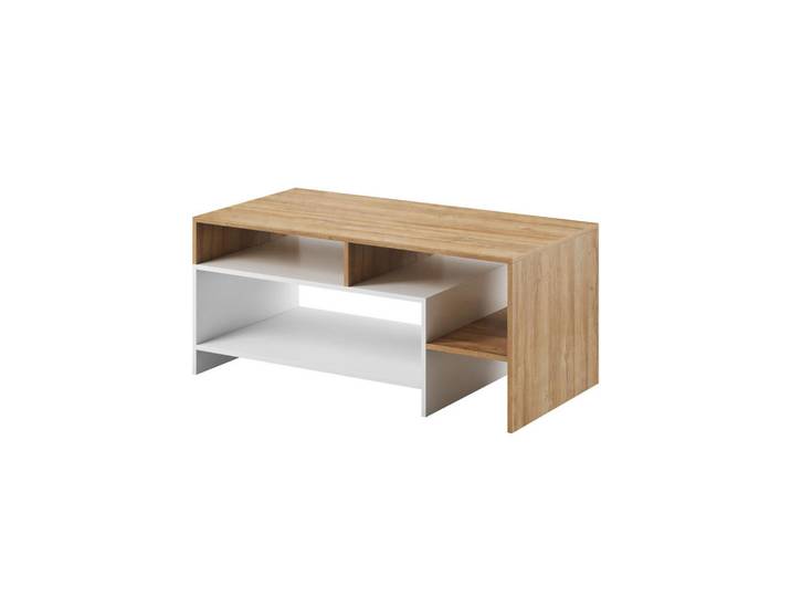 Feldmann-Wohnen Couchtisch Alva Grand Eiche / weiß 120 cm / 60 cm / 53 cm, Braun, Quadratisch,Quadratisch, 120x53x60 cm, Wohnzimmer, Wohnzimmertische, Couchtische