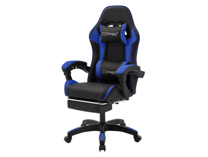 Ml-Design Gaming Stuhl Schwarz-Blau aus Kunstleder, Kunststoff, 62x119x62 cm, Büromöbel, Bürostühle, Gaming-Sessel
