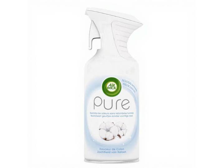 AIR WICK Pure Spray désodorisant neutralise les odeurs sans retombée humide Douceur de Coton 250 ml